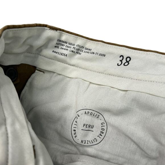 Apolis Global Citizen Standard Issue Utility Chino Pants Brown FLAW Mens 38x31 - Picture 7 of 8